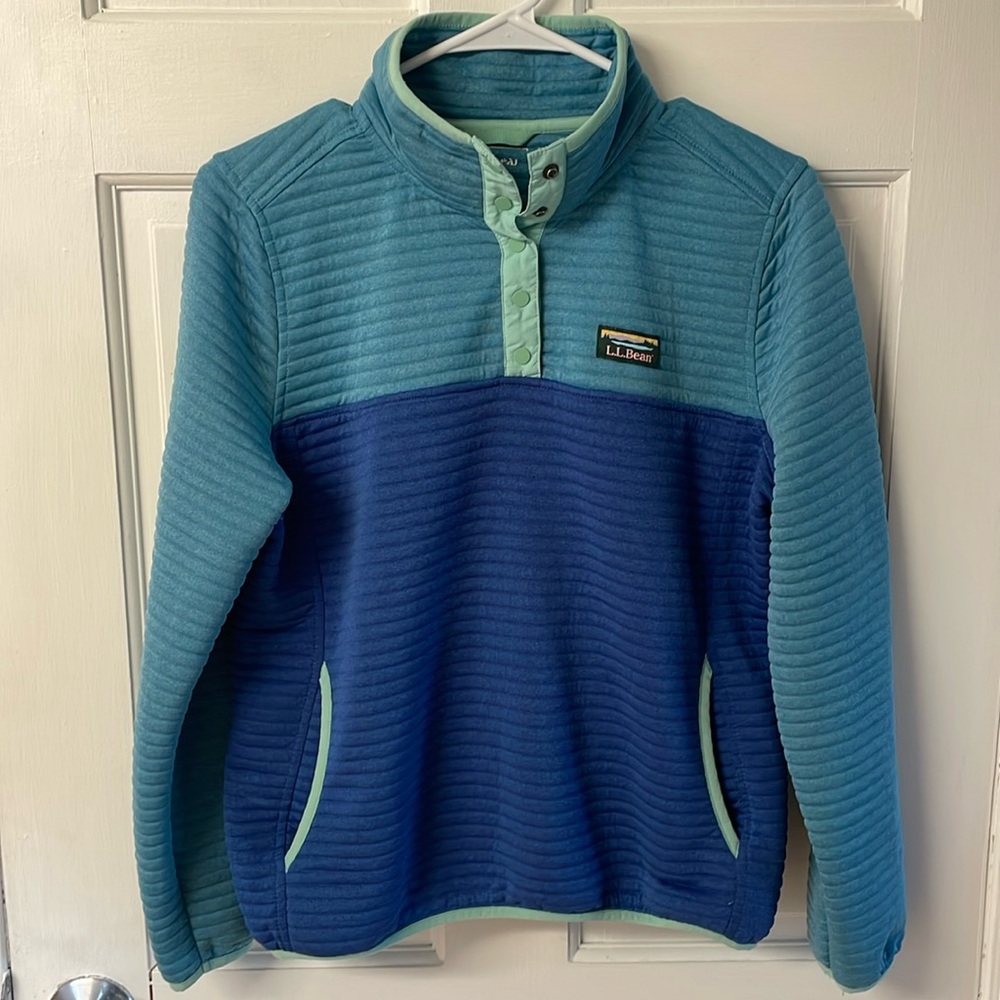 L.L. Bean Women’s AirLight Pullover Colorblock sweater size S petite